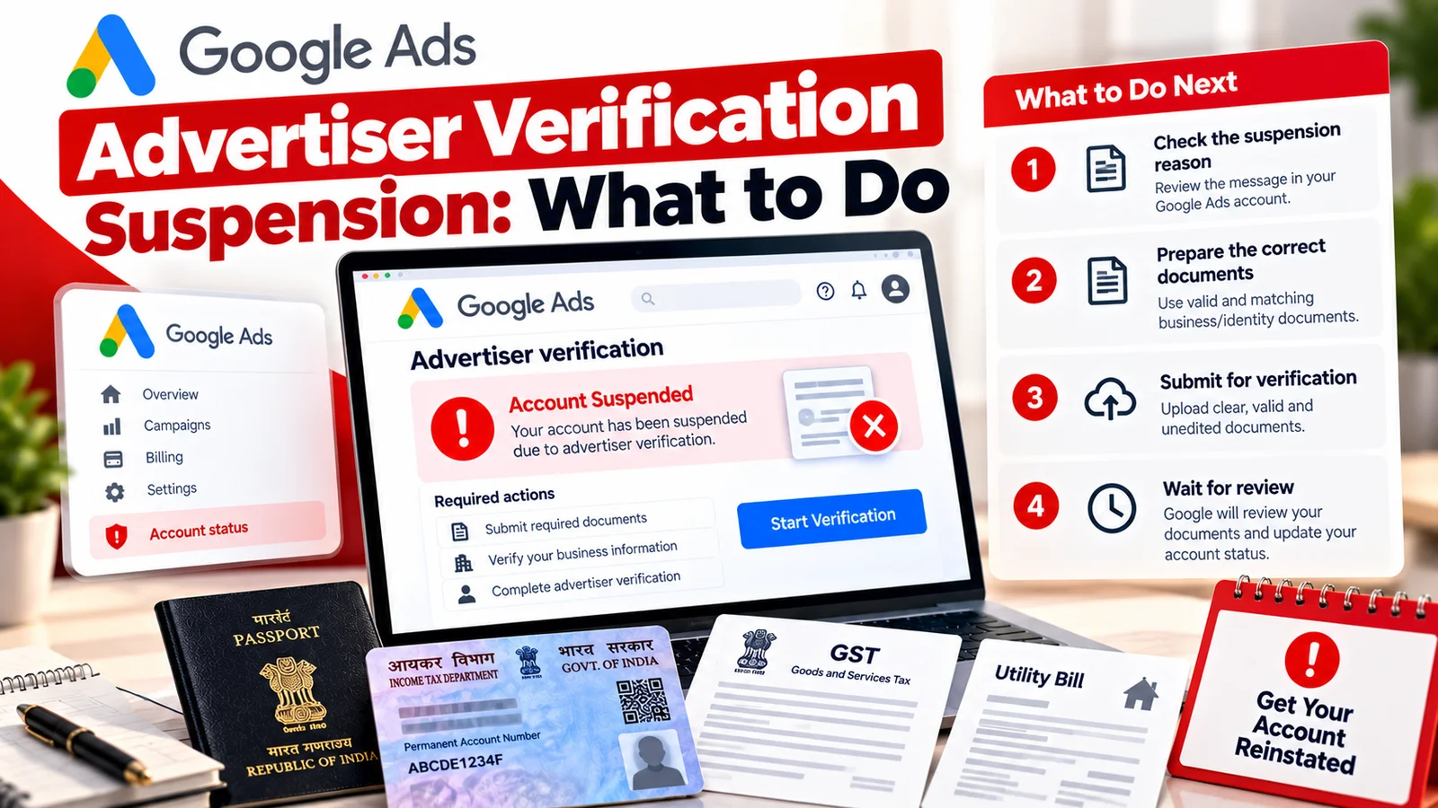 Google Ads Advertiser Verification Suspension: What to Do